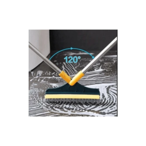 3-in-1 Tiles & Bathroom Cleaning Brush with Wiper | Long Handle, 120° Rotating F