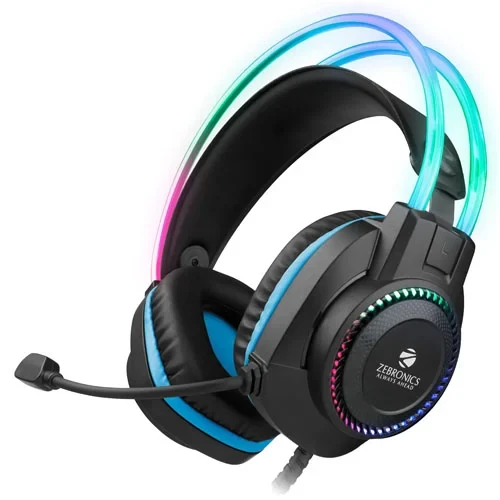 Zebronics Jet PRO Premium Wired Gaming On Ear Headphone with LED for Headband + 