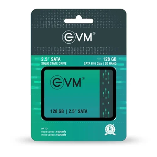 EVM 128GB 2.5-Inch SATA Internal SSD – 550MB/s Read & 500MB/s Write – 5-Year War