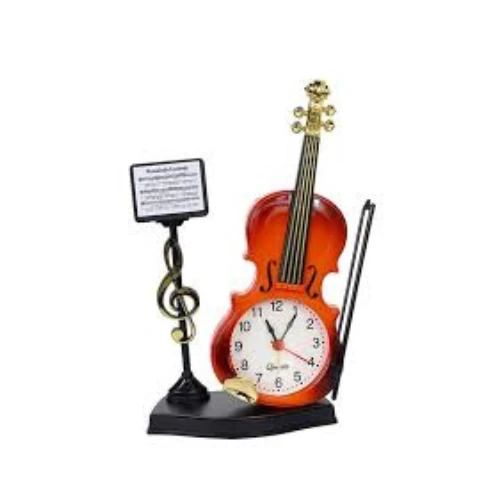 Creative Violin Shaped Table Alarm Clock - Unique Desk Decor & Musical Gift