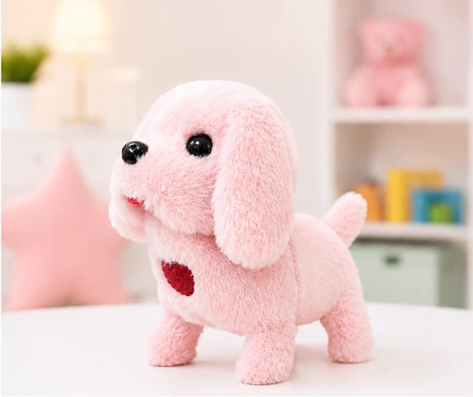 Cute Pink Puppy Plush Toy – Soft & Adorable Kids Companion