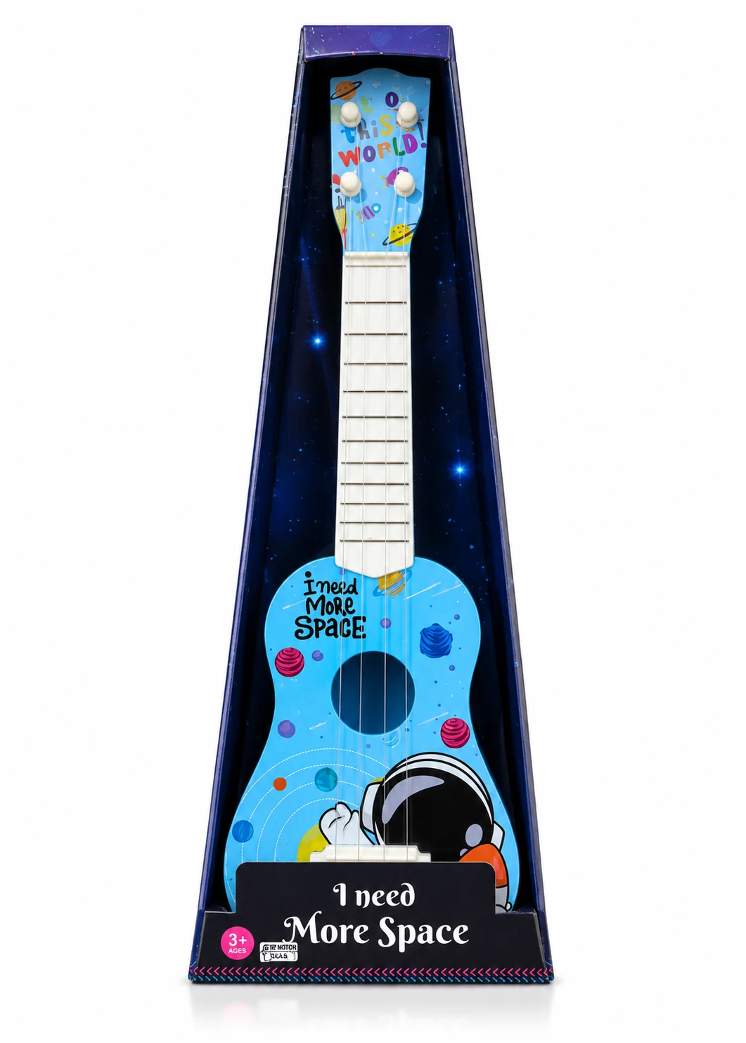 🌌 Kids Space Theme Ukulele Toy Guitar – "I Need More Space" Musical Learning Toy